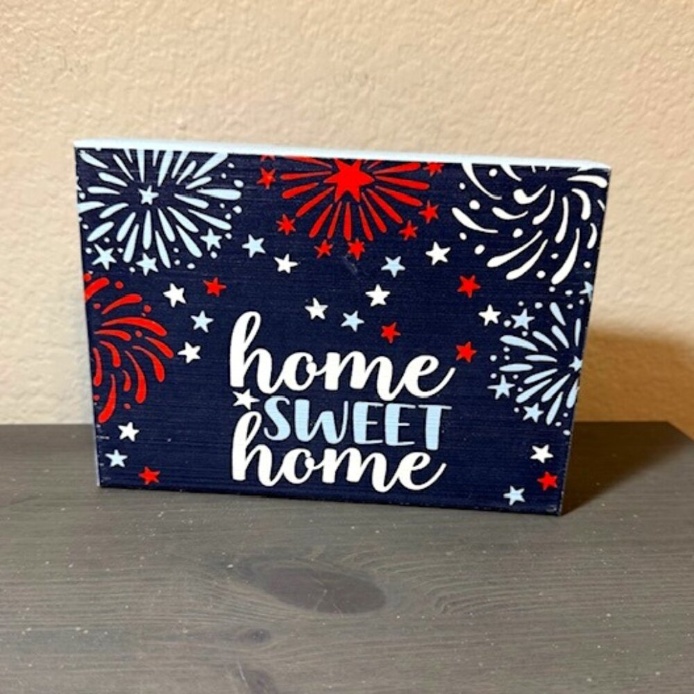 NWOT Quill to Paper by Sixtrees "Home Sweet Home" Wooden Block Sign